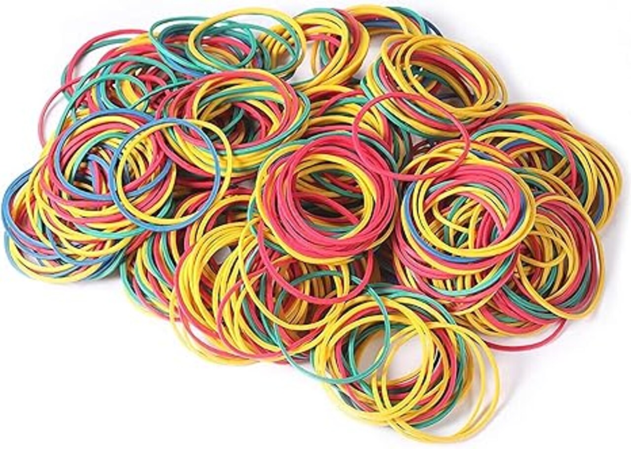500 Pcs 1.5-Inch Rubber Bands, Stretchable Elastic Bands for Office, Home, and School — Durable, Flexible, and Multi-Purpose Rubber Bands for Organizing, Bundling, and Everyday Use (Color)